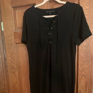 Black lace up dress